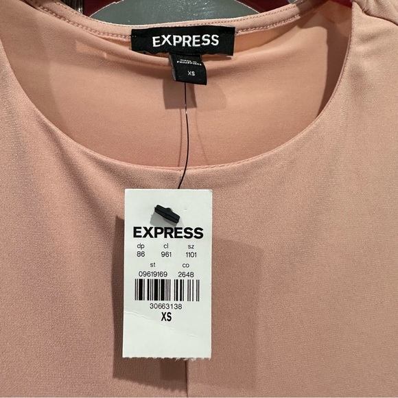 Express Soft Pink Ruched Blouse - Picture 7 of 7